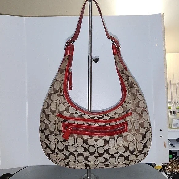 Coach | Bags | Vintage Coach Soho Hobo Red Leather Signature Bag